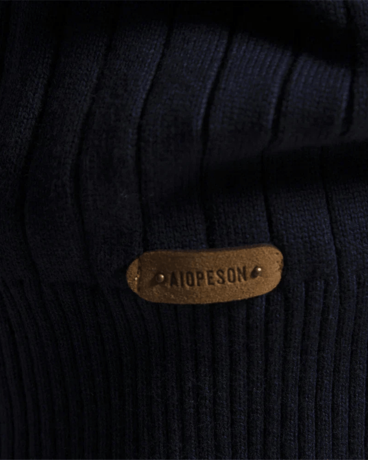 RIBBED HALF-ZIP KNIT SWEATER