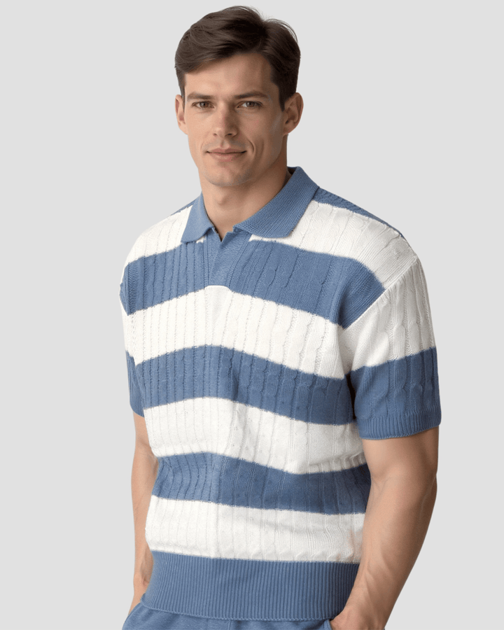 POLOSHIRT MIT NAUTISCHEM STREIFENMUSTER