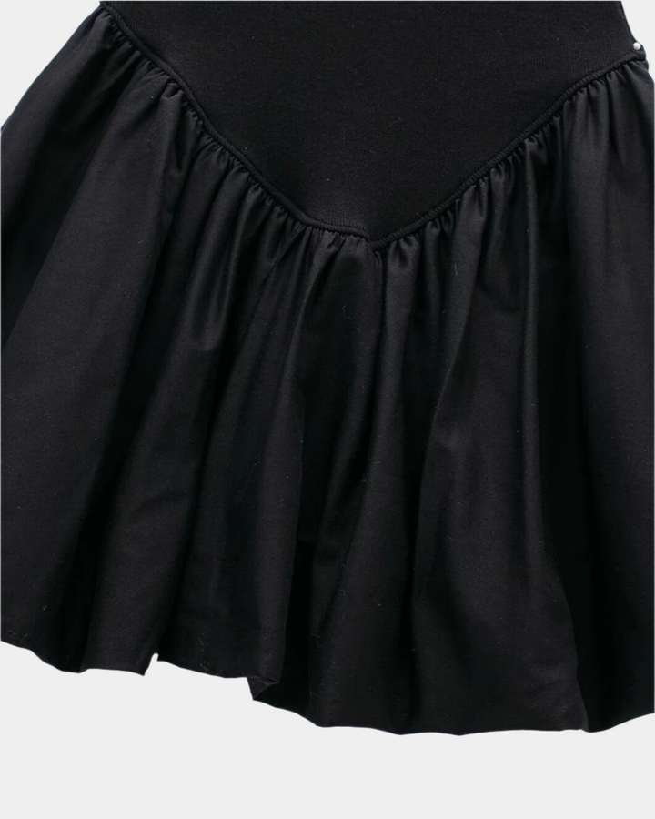 RUCHED BUST FLARE MINI DRESS