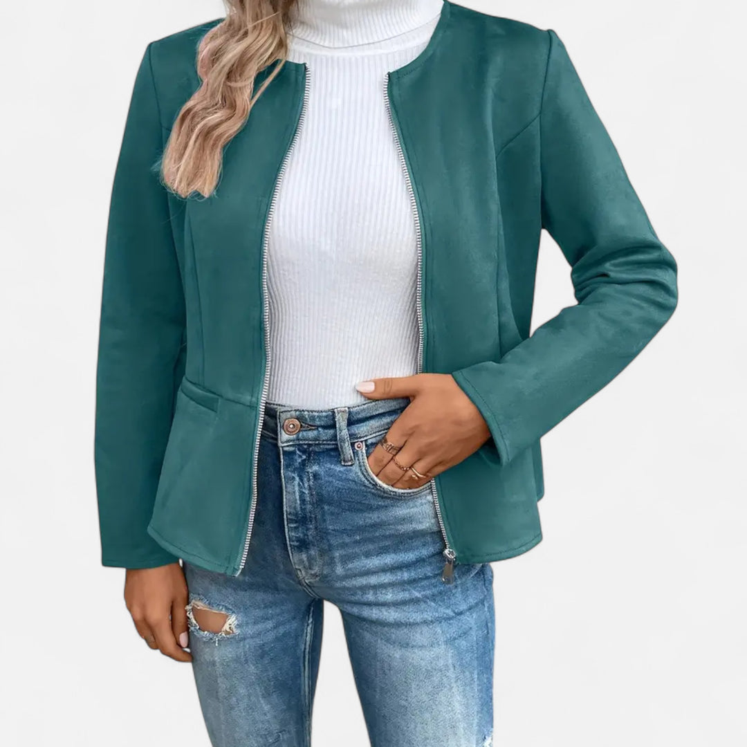 NOMU Lifestyle | Women’s Slim Fit Zipper Jacket – Heritage Chic
