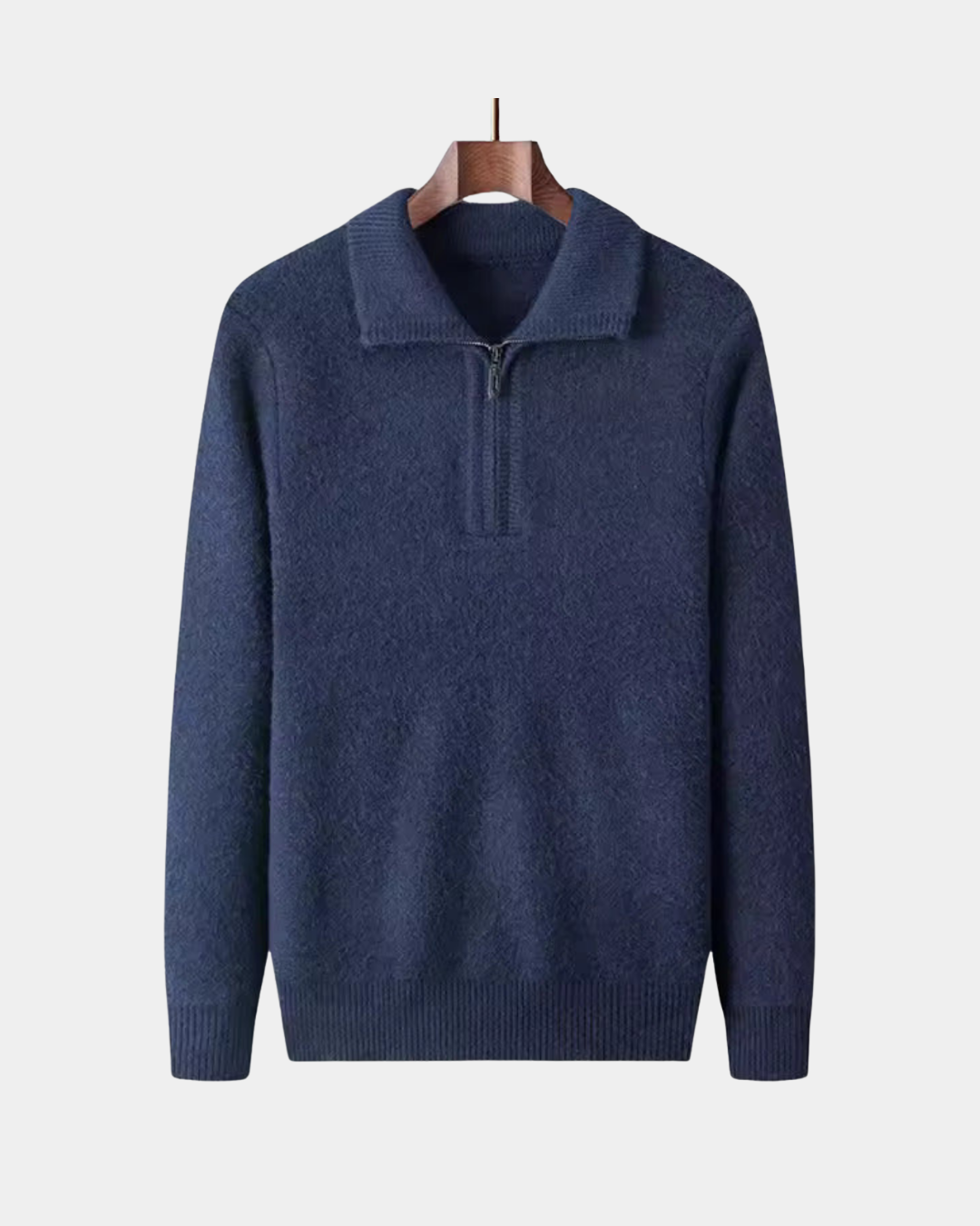 SOFT ZIP COLLAR KNIT PULLOVER