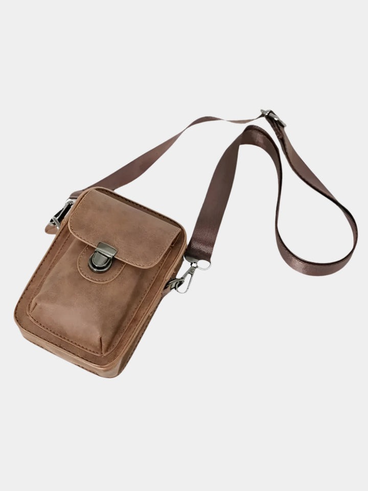 RETRO LEATHER PHONE CROSSBODY POUCH