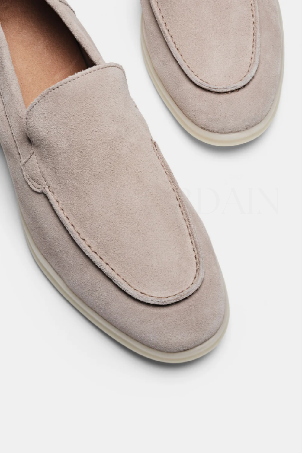 Beige Suede Loafers