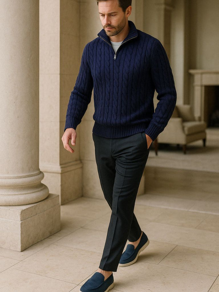 MARINEBLAU GESTREIFTES STRICKSET