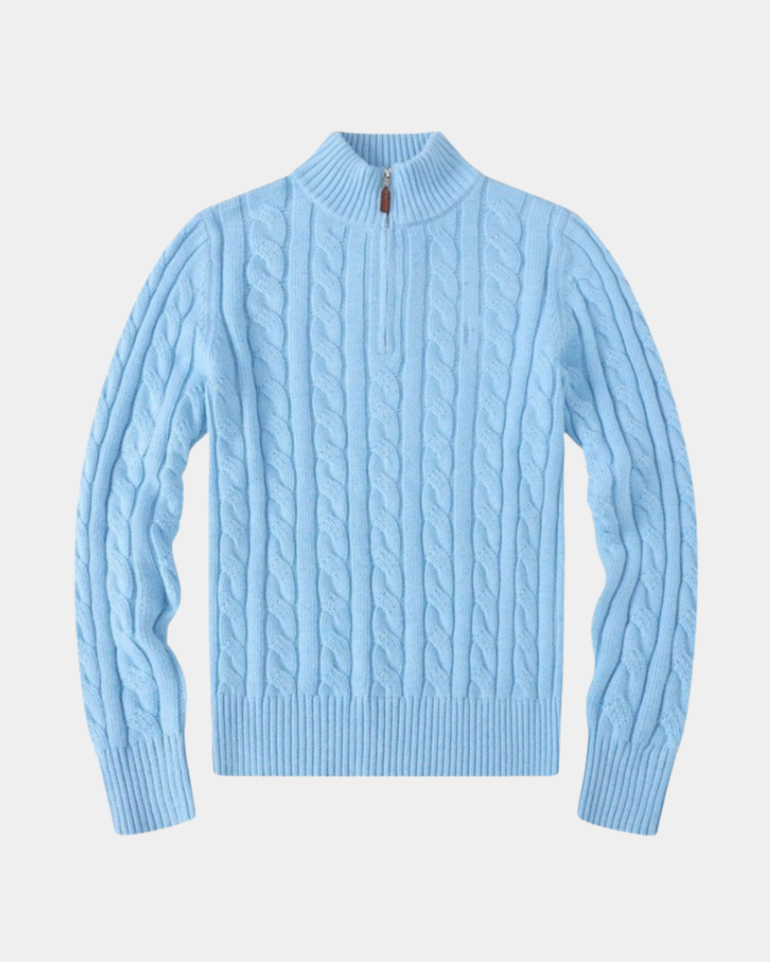 CLASSIC CABLE KNIT ZIP SWEATER