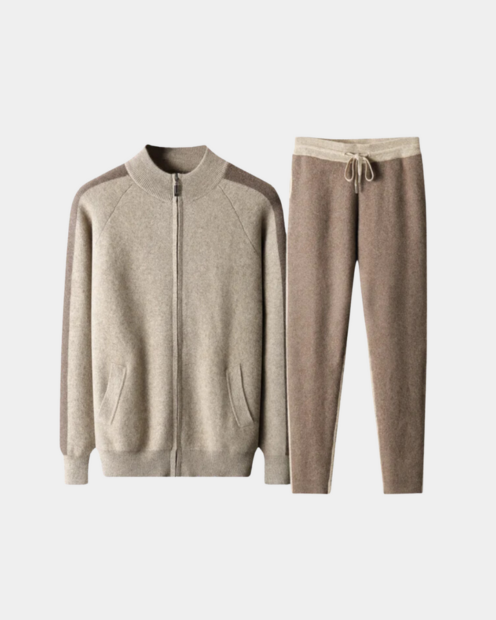 TWO-TONE KNIT TRACK SET
