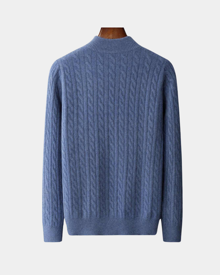KLASSISCHER PULLOVER MIT VIERTEL REISSVERSCHLUSS AUS STRICK