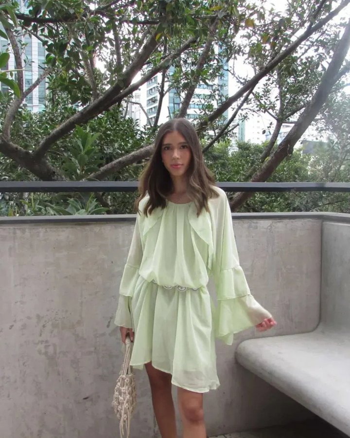 FLOWY BABYDOLL RUFFLE DRESS