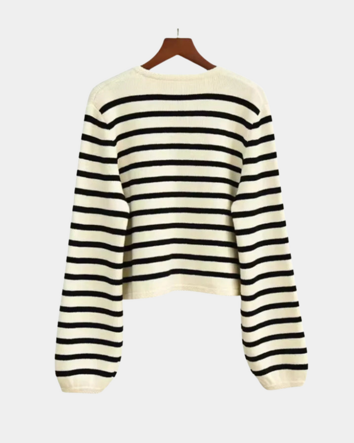 STRIPED CROP CARDIGAN