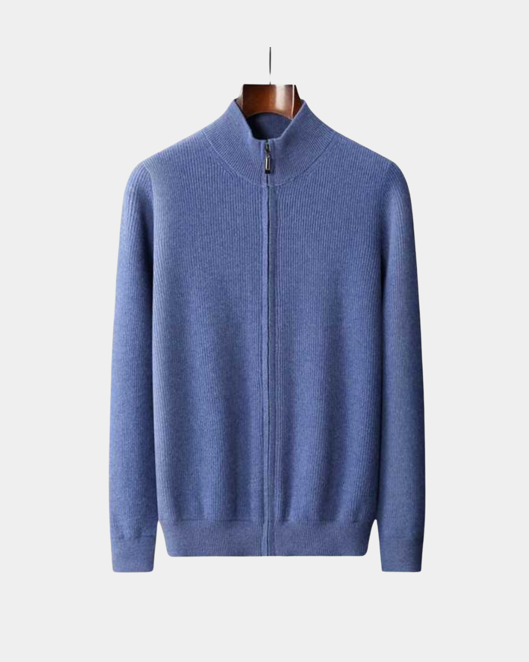 KLASSISCHER WOLLPULLOVER MIT DURCHGEHENDEM REISSVERSCHLUSS