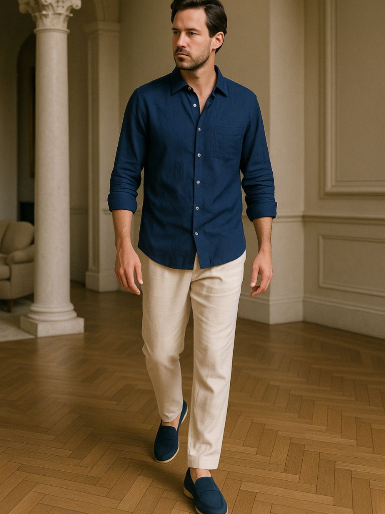 MARINEBLAUES & NEUTRALES SMART-CASUAL-SET