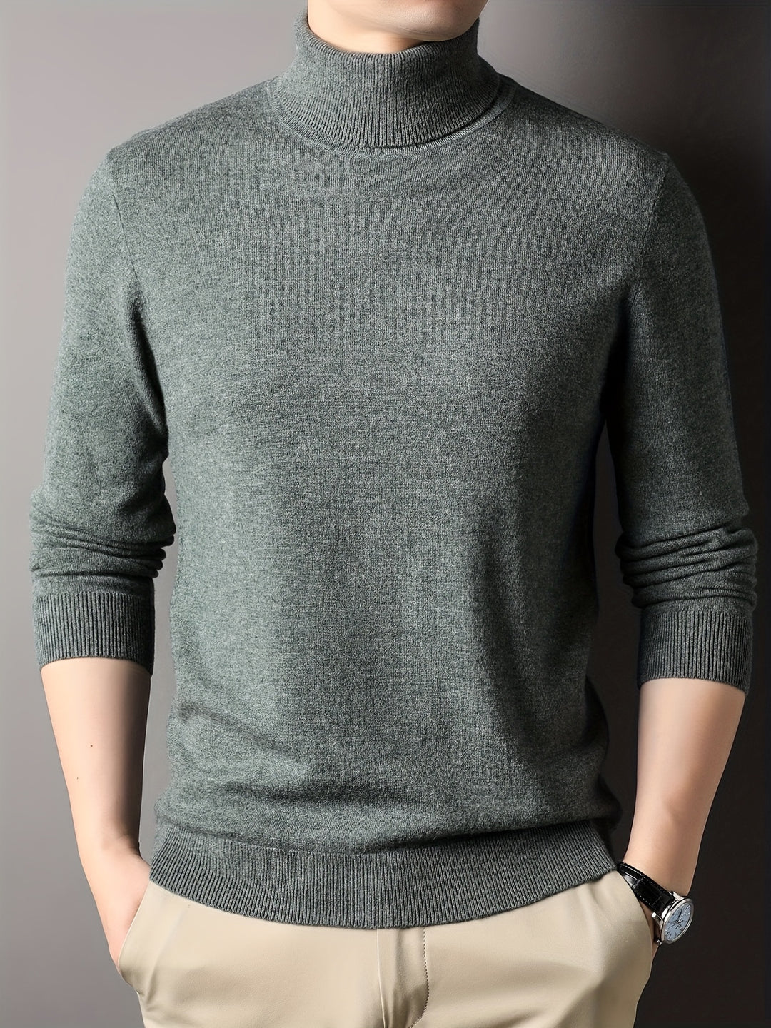 Men’s High-Neck Wool Pullover – Heritage Warmth