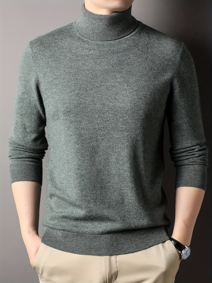 Men’s High-Neck Wool Pullover – Heritage Warmth