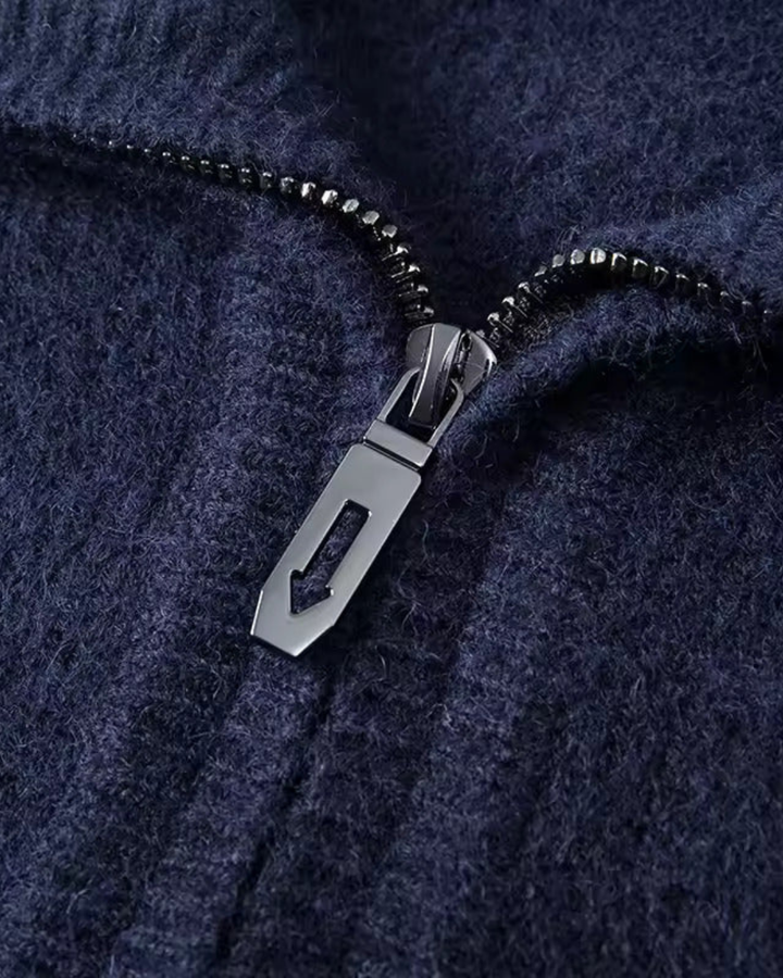 SOFT ZIP COLLAR KNIT PULLOVER