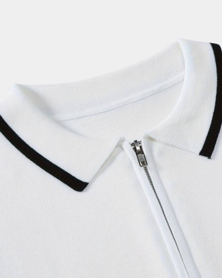 MODERNES REISSVERSCHLUSS-POLO MIT KONTRAST