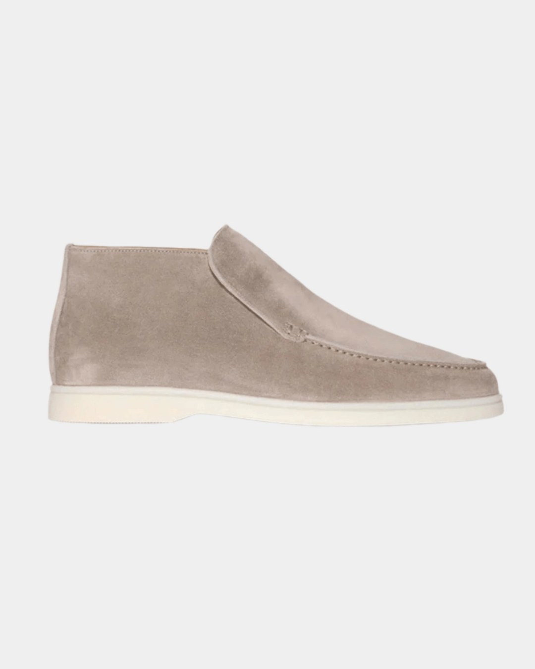 LIGHT STONE SUEDE LOAFER BOOTS