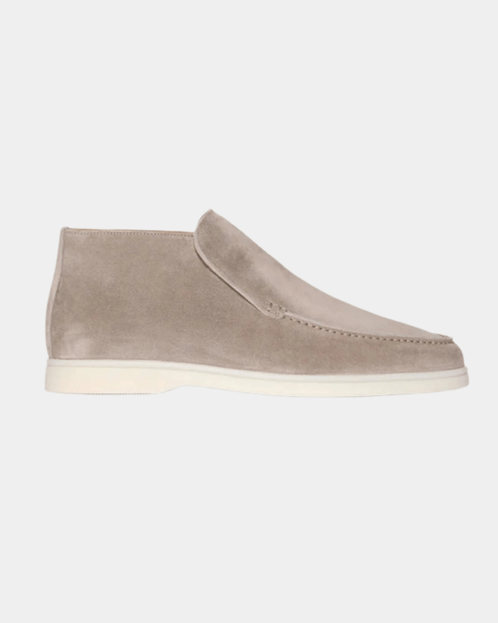 LIGHT STONE SUEDE LOAFER BOOTS