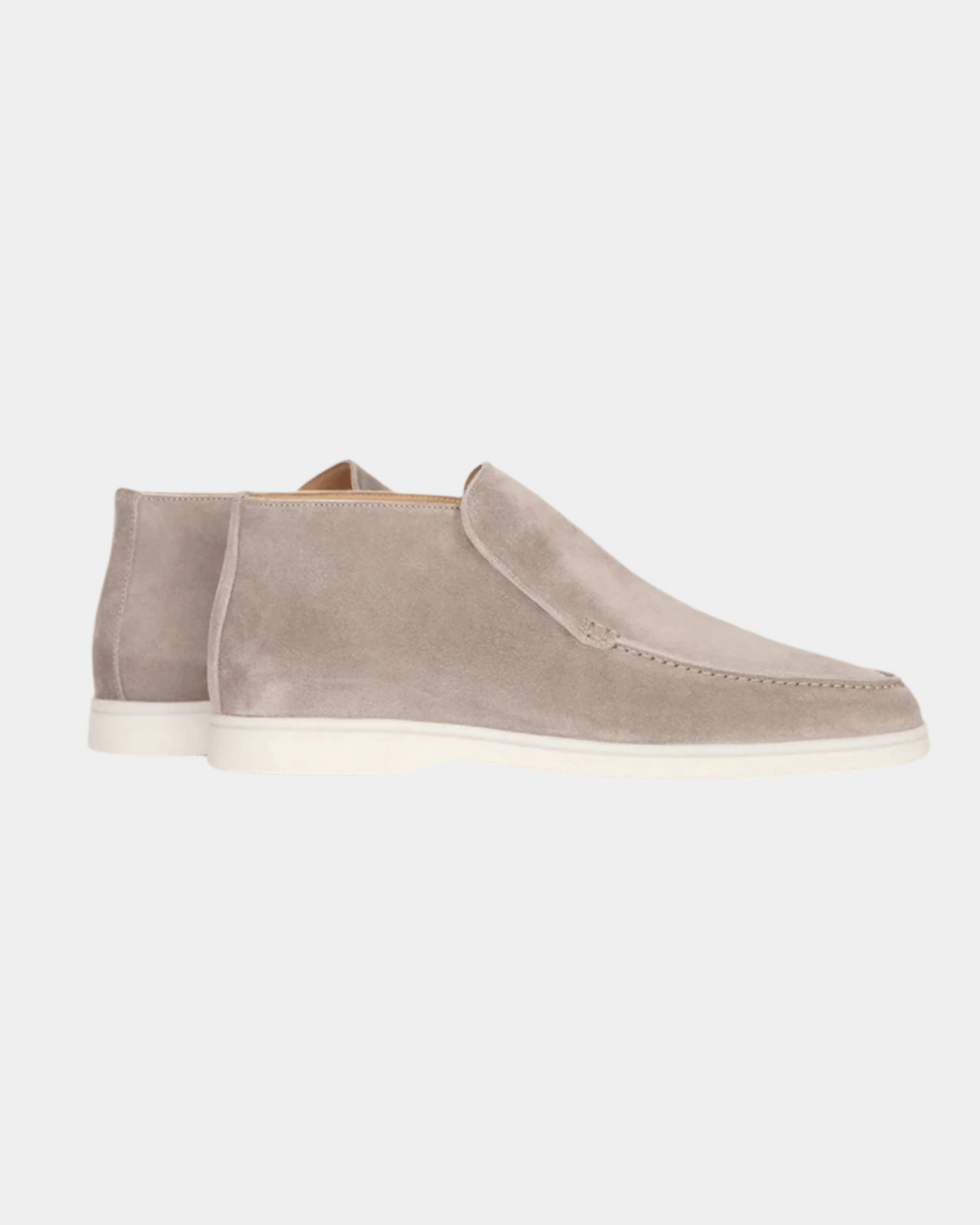LIGHT STONE SUEDE LOAFER BOOTS