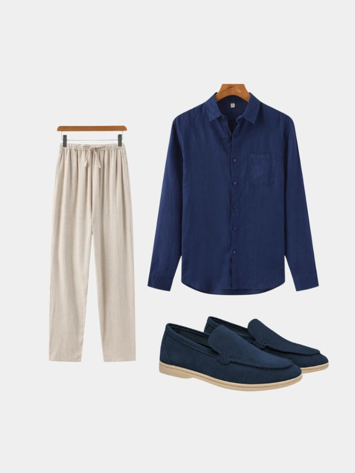 MARINEBLAUES & NEUTRALES SMART-CASUAL-SET