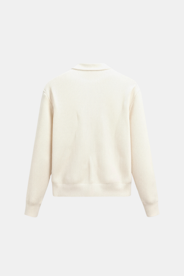 Solid Knitted Crew Neck Cardigan
