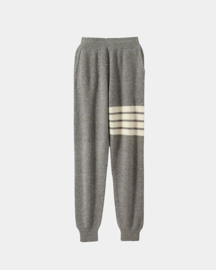 STRIPED SLEEVE KNIT HOODIE SET
