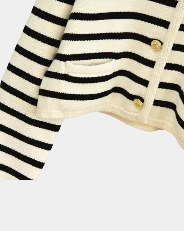 STRIPED CROP CARDIGAN