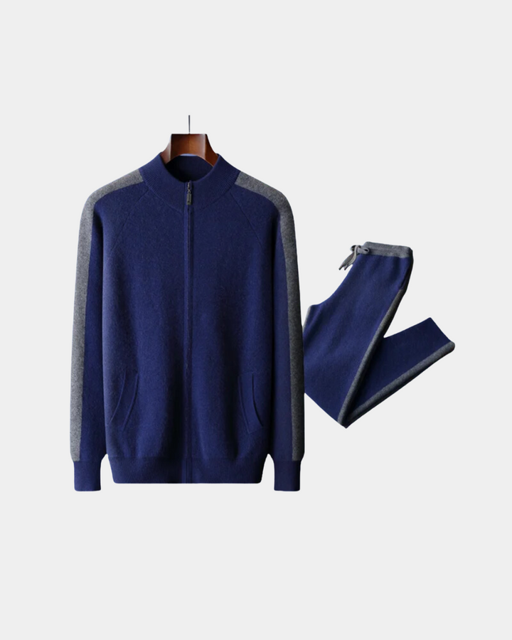 TWO-TONE KNIT TRACK SET