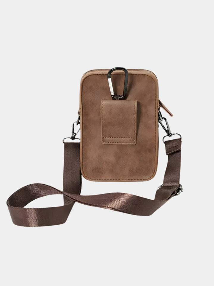 RETRO LEATHER PHONE CROSSBODY POUCH
