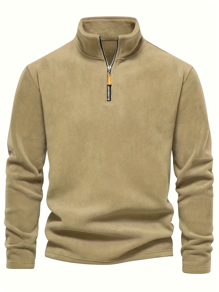 Men’s Half-Zip Stand Collar Sweatshirt – Plush Lined Comfort