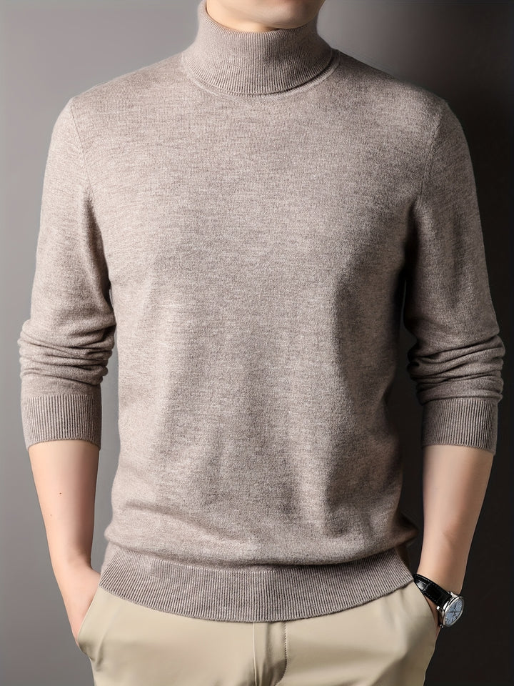 Men’s High-Neck Wool Pullover – Heritage Warmth