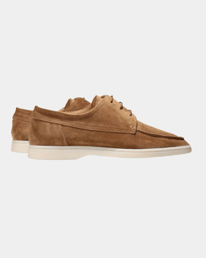 WILDLEDER-LOAFER MIT TOFFEE-SPITZE