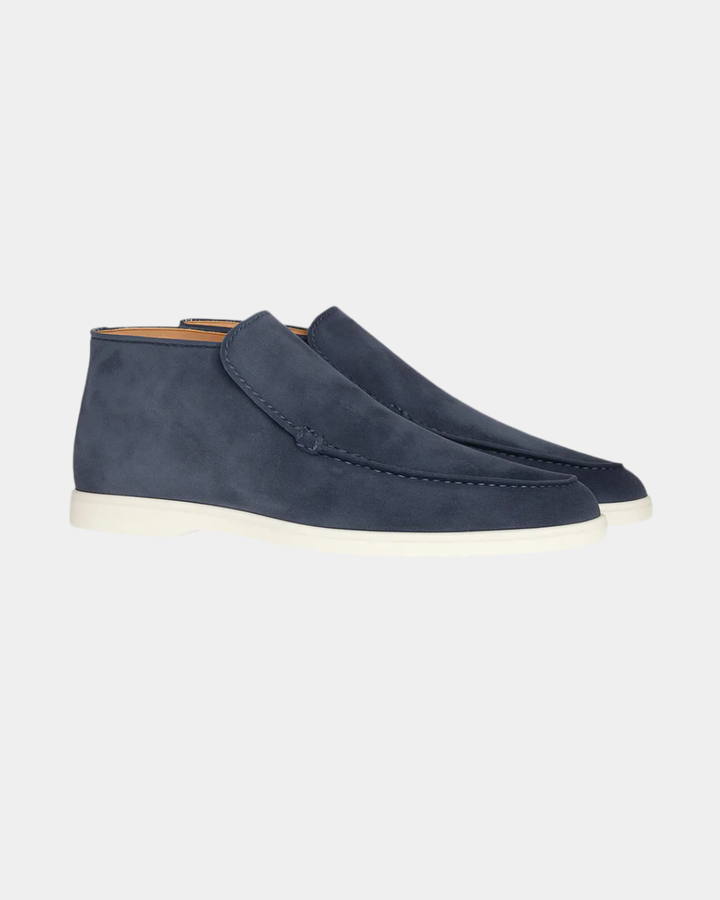 OL MONEY WILDLEDER NAVY MID-CUT LOAFERS