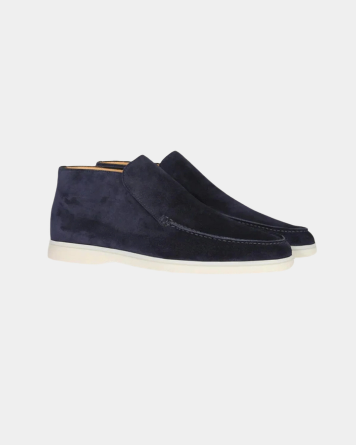 OL MONEY WILDLEDER NAVY MID-CUT LOAFERS