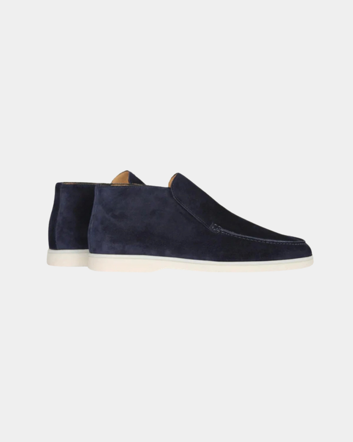 OL MONEY WILDLEDER NAVY MID-CUT LOAFERS