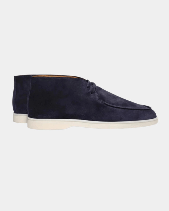 CHUKKA AUS MARINEBLAUEM KREPP-WILDLEDER