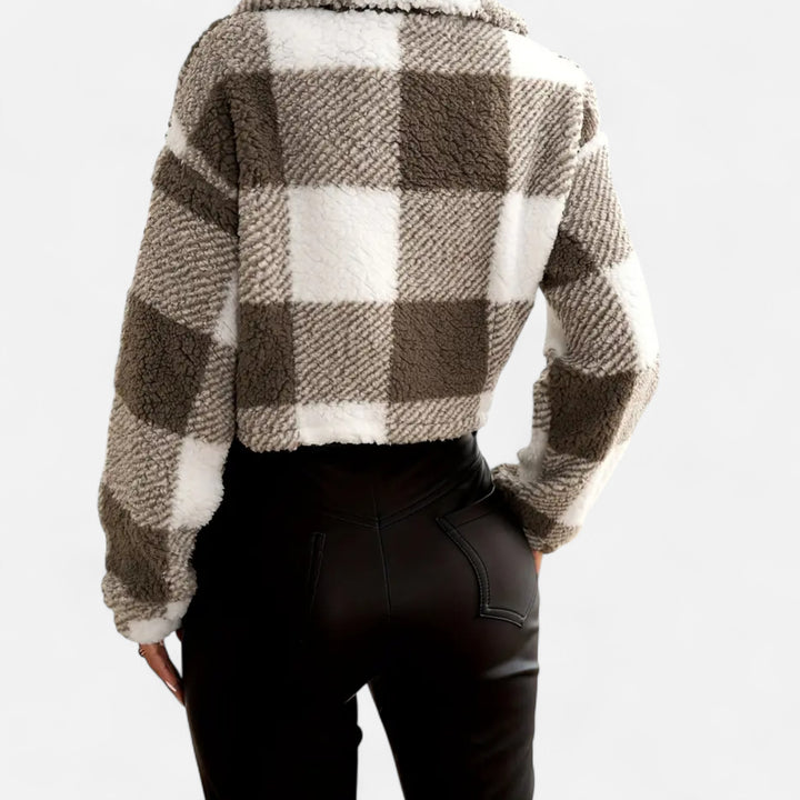 NOMU Lifestyle | Women’s Plaid Teddy Jacket – Heritage Comfort