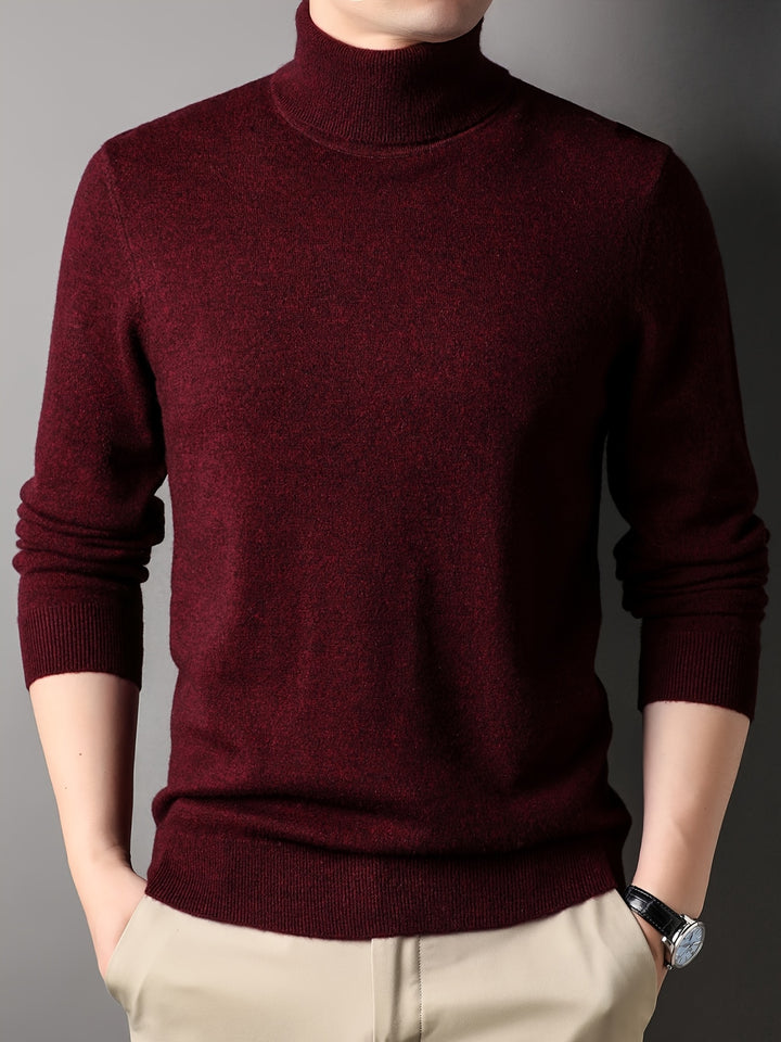 Men’s High-Neck Wool Pullover – Heritage Warmth