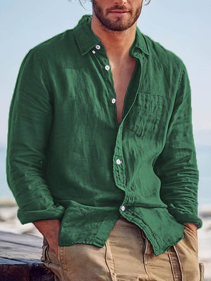 Men’s Long Sleeve Shirt – Casual Button-Up Refinement