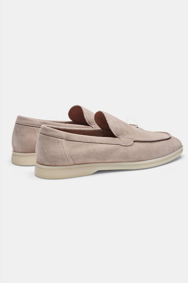 Beige Suede Loafers