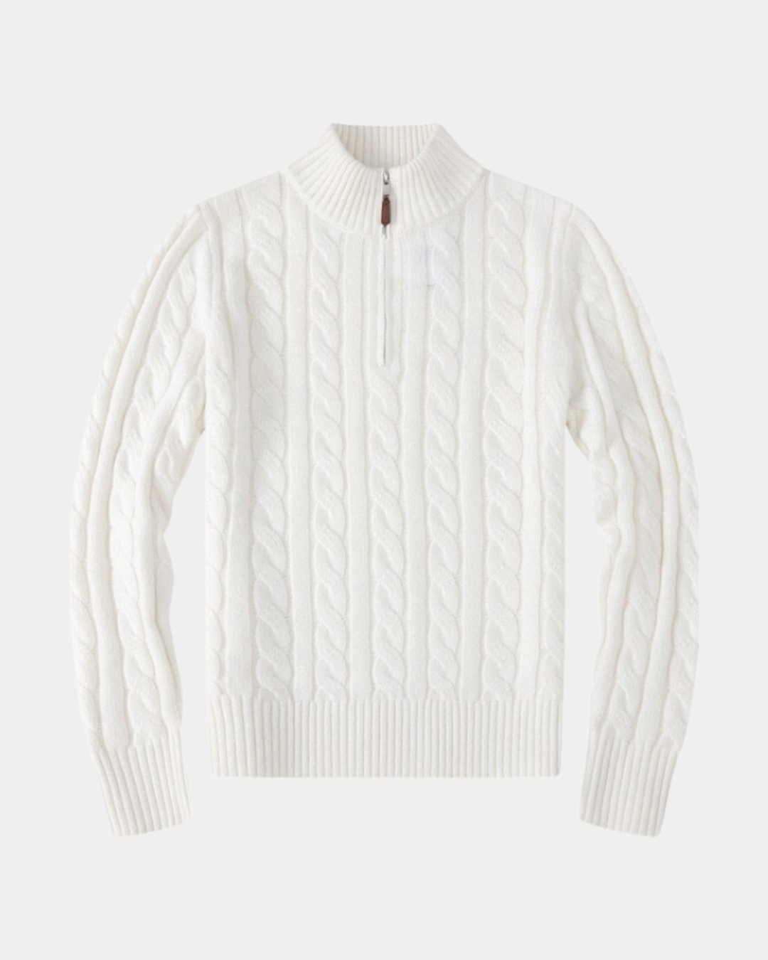CLASSIC CABLE KNIT ZIP SWEATER