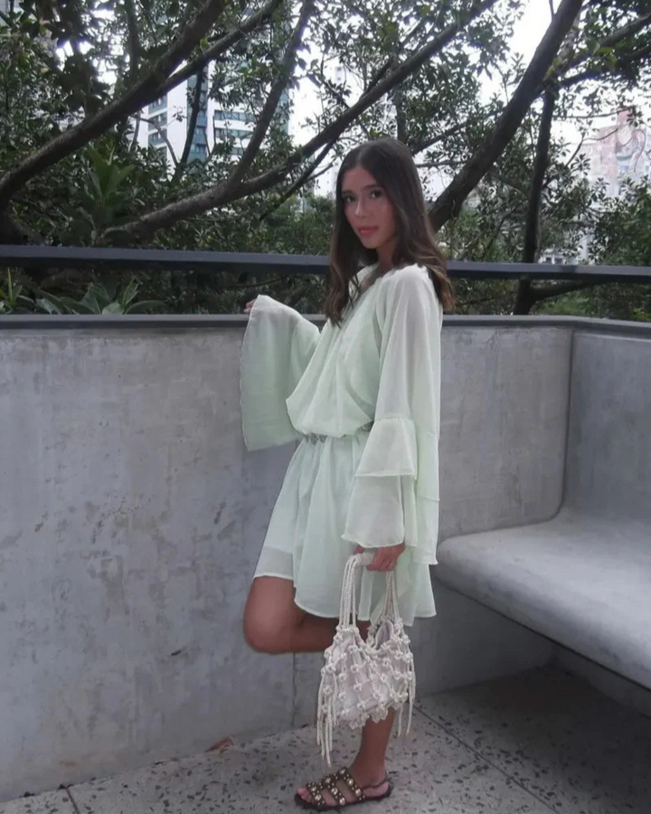 FLOWY BABYDOLL RUFFLE DRESS