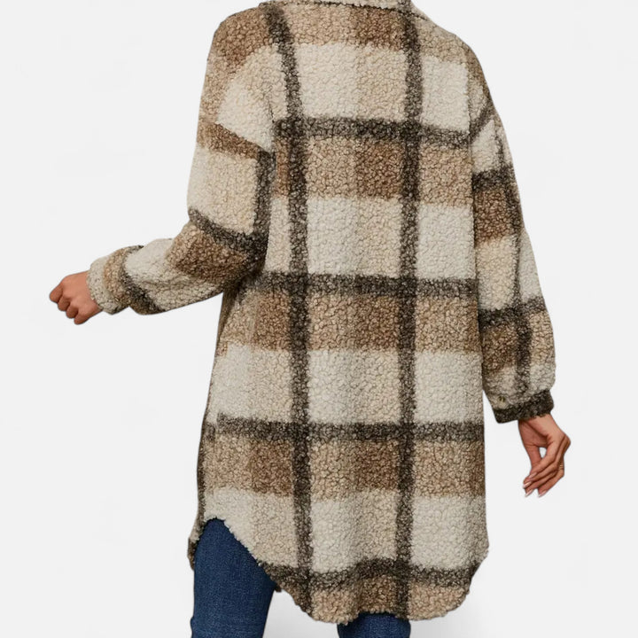 NOMU Lifestyle | Women’s Plaid Fuzzy Coat – Heritage Charm