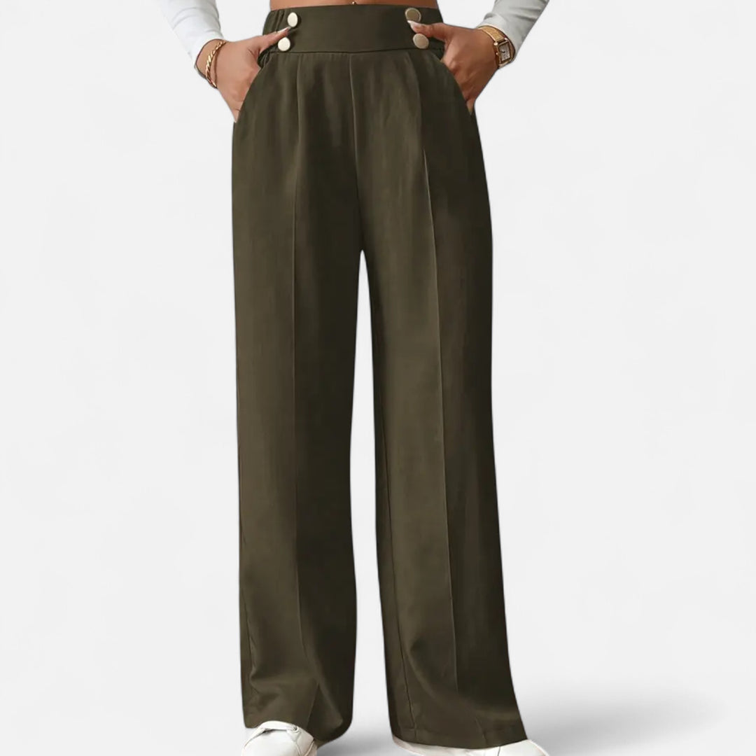NOMU Lifestyle | Women’s Button-Detail Pants – Refined Silhouette