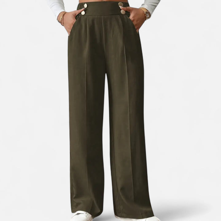 NOMU Lifestyle | Women’s Button-Detail Pants – Refined Silhouette