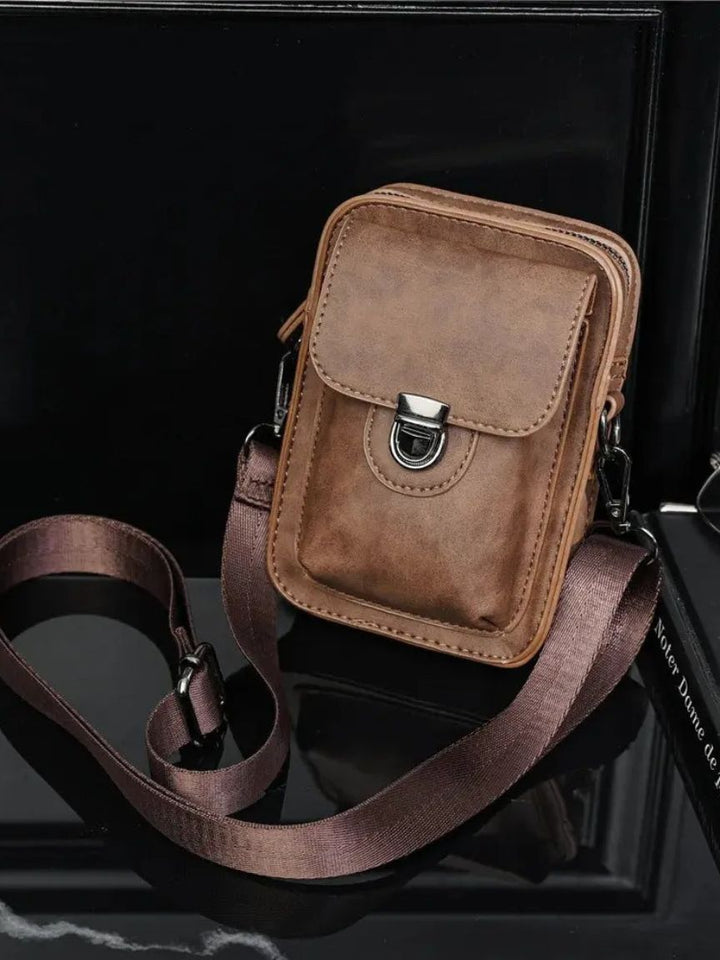 RETRO LEATHER PHONE CROSSBODY POUCH