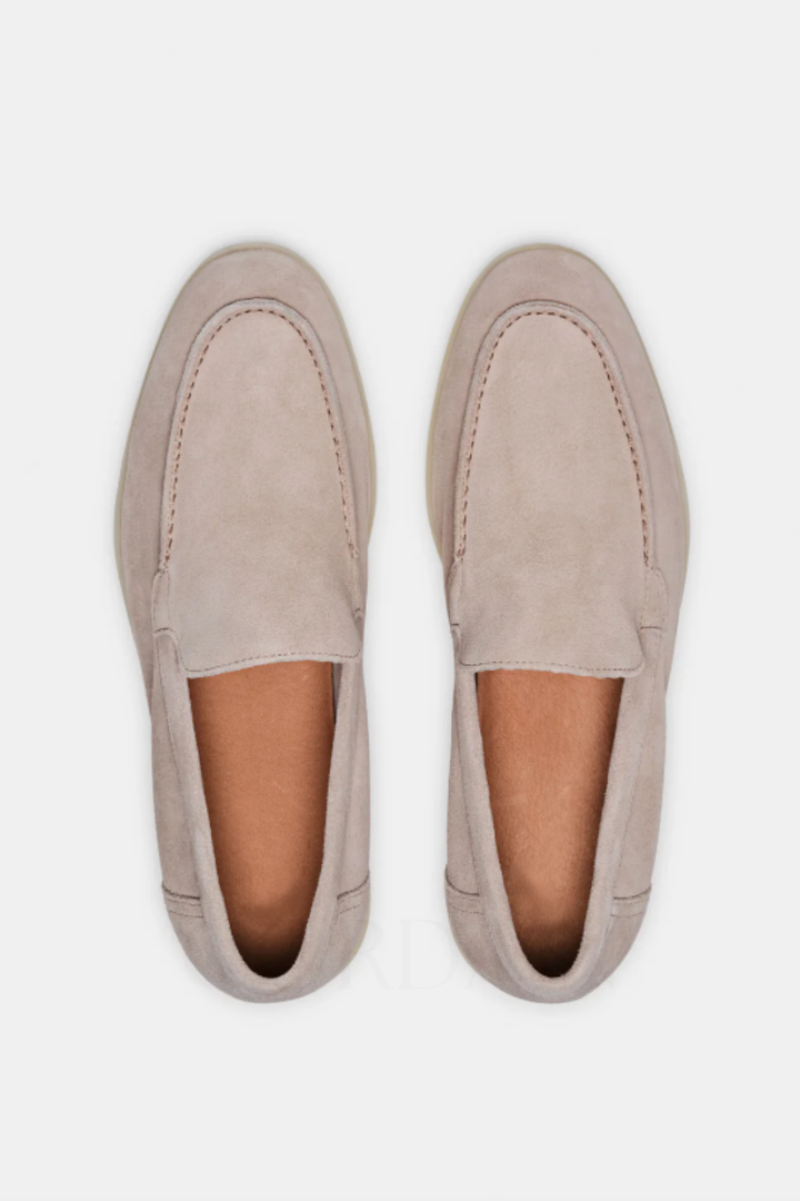 Beige Suede Loafers