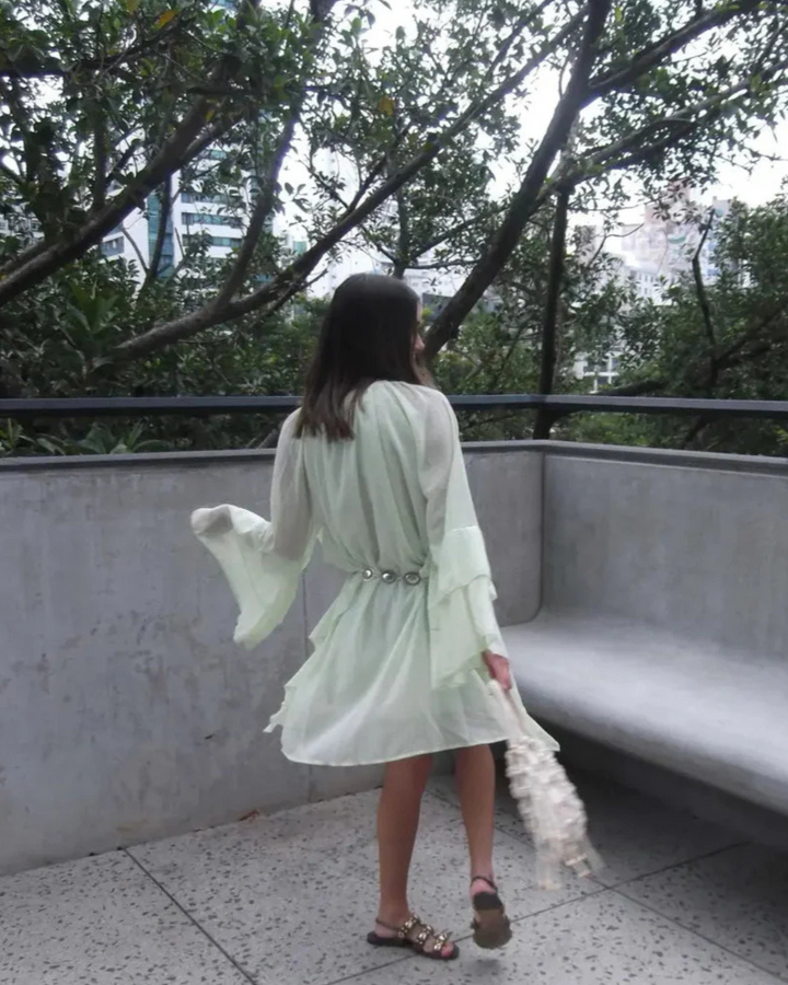 FLOWY BABYDOLL RUFFLE DRESS