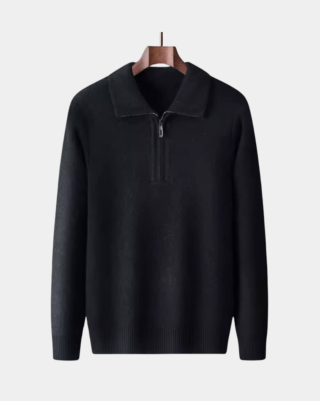 SOFT ZIP COLLAR KNIT PULLOVER