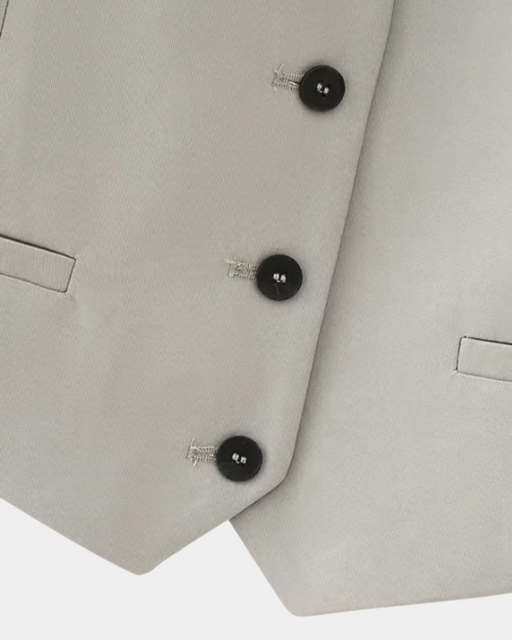 NEUTRAL TAILORED VEST AND TROUSERS SET