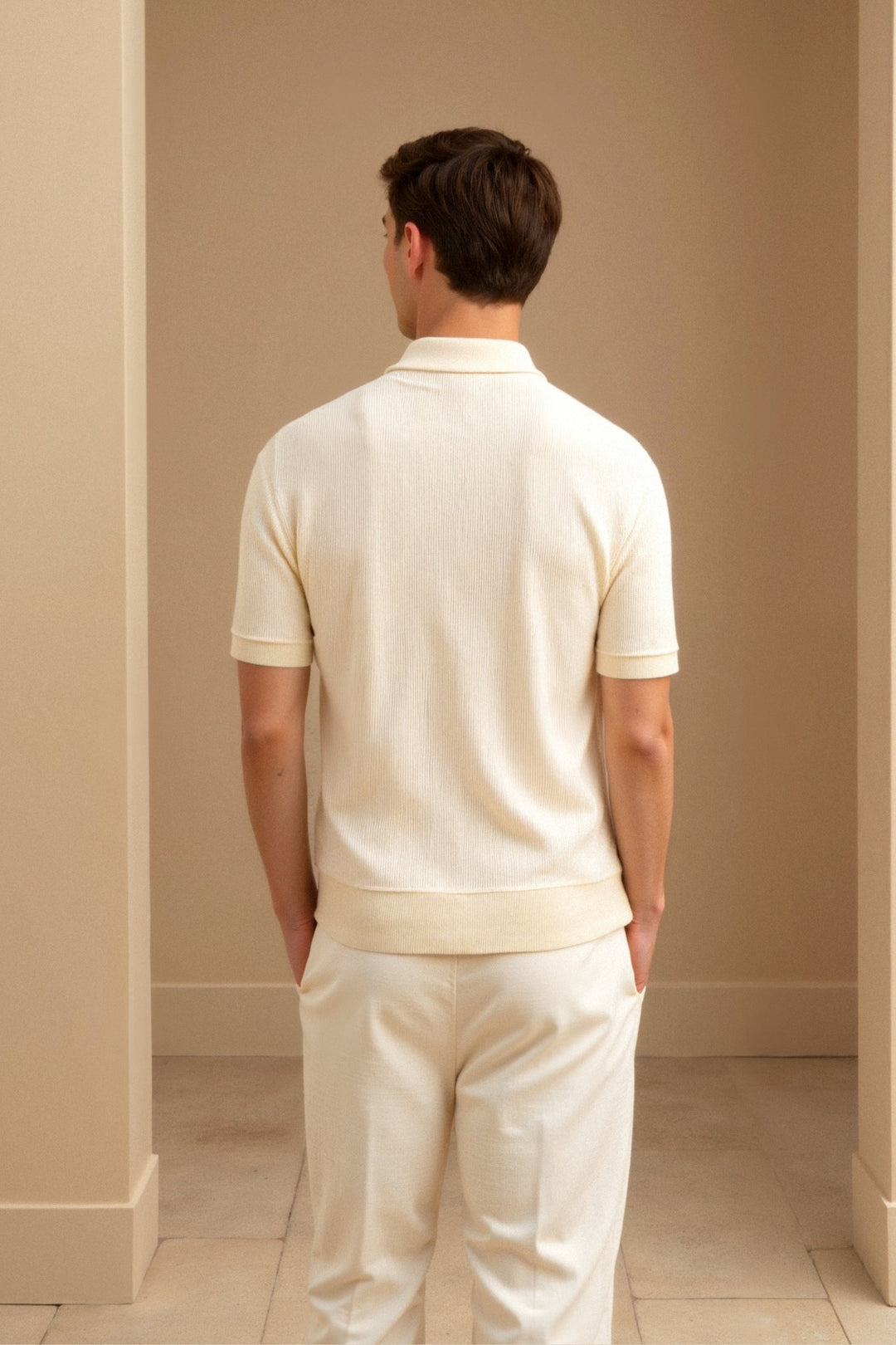 Woolen Structure Polo T-Shirt